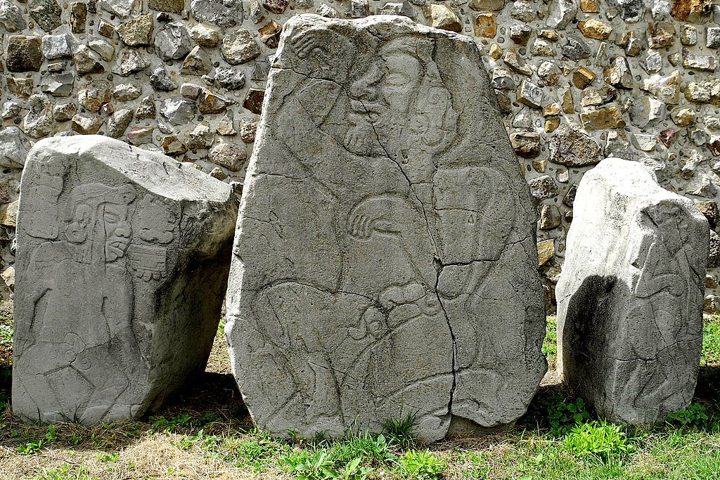 Statues from an archaeological dig in Oaxaca, Mexico
